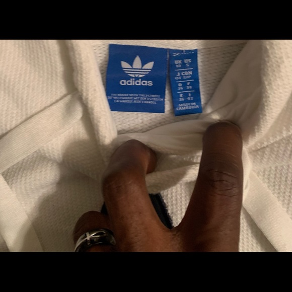 Beige & Navy Adidas Hoodie (rare) - Picture 4 of 4